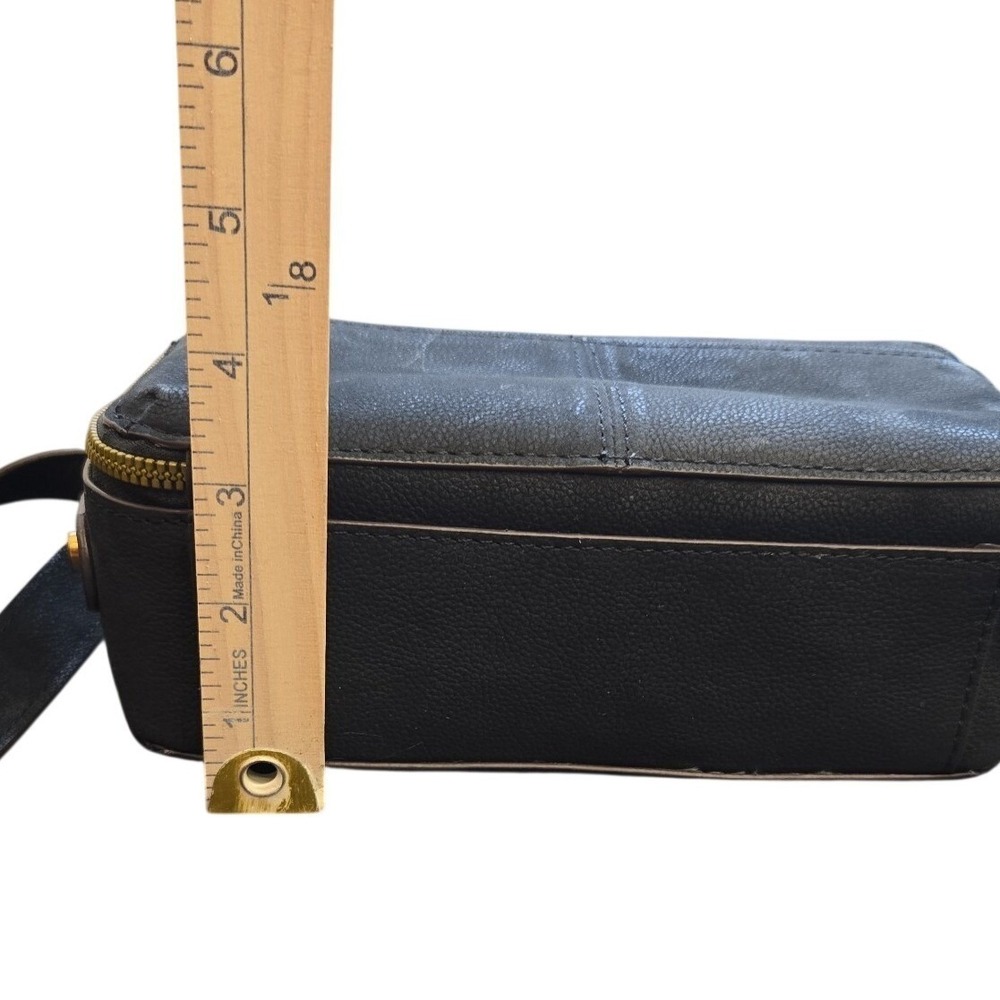 American Leather Co. Nashville Black Leather Crossbody Bag Double Zip - Picture 6 of 9